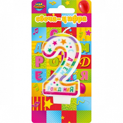 Фото товара CC-110190-HB4 Свеча для торта, цифра свеча-цифра, блистер, день рождения 4 ЧУДО ПРАЗДНИК