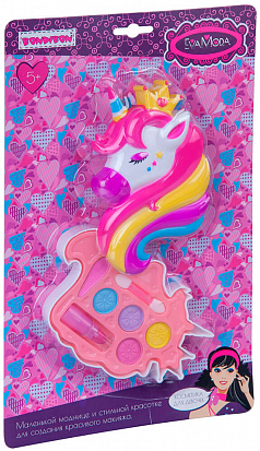 Фото товара ВВ4764 Набор детской декор. косметики Bondibon Eva Moda, CRD 30,5x18x3,5 см; косметичка-единорог тен