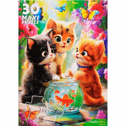 Фото товара Ф30-3160 МАКСИ-ПАЗЛЫ. 30 элементов. КОТЯТА И РЫБКИ (Арт. Ф30-3160)