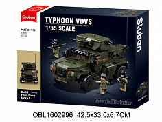 M38-B1179 Конструктор Sluban машина ВОЕННАЯ с фигурками, 519дет