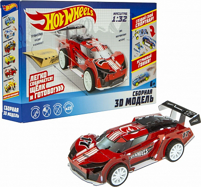 Фото товара 1toy Т16974 Hot Wheels сборная модель "Super Blitzen" (пласт, в компл. 1 автомобиль, 2 инерц. двигат