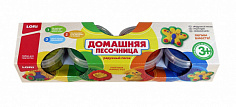 LORI Пт-017 Радужный песок. Набор из 4 цветов по 140 гр, формочка