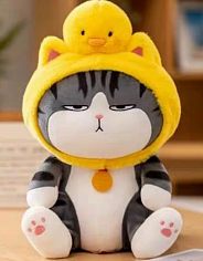 Мягкая игрушка Кот бол в шапке утка 3567 60см