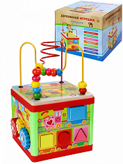 ИД-6138 Игровой центр "УМНЫЙ ДОМИК 5 в 1 №1"(лабиринт,шестеренки, сортер)(25х15см)(в коробке) (арт. 