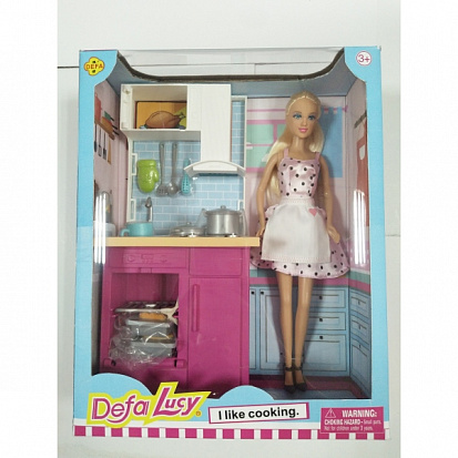 Фото 8439DF Кукла с мебелью, со светом, с аксесс., цвет в ассорт. в кор.