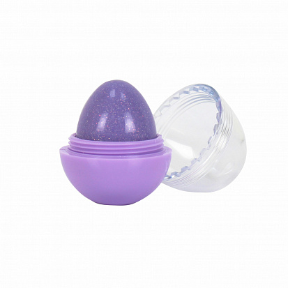 Фото Lukky Т16141 бальзам с блёстками для губ - яйцо Сиреневая дымка, с ароматом клубники, 10 г., бл