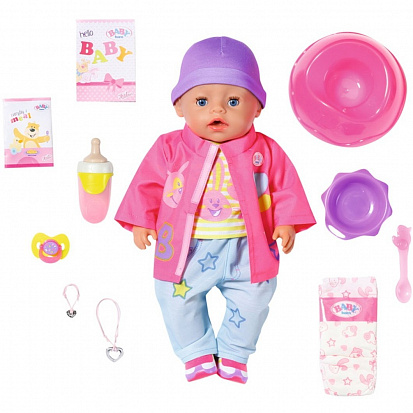 Фото 831526 кукла BABY BORN фиолетовая шапочка