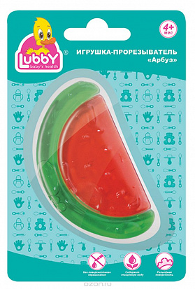 Фото LUBBY4552 LUBBY Прорезыватель для зубов "Арбуз"от 4 мес.,силикон,вода