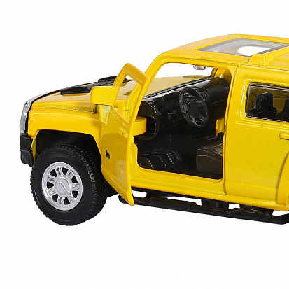 Фото 1251268JB ТМ "Автопанорама" Машинка металл. 1:43 Hummer H3, желтый, инерция, откр. двери, в/к 17,5