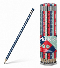 ЕК-56009 Карандаш графитный Dots, трехгранный, с ластиком HB