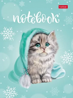 Фото товара Записная книжка ХАТБЕР А6 64л. клет/лин, "МИЛЫЙ КОТИК", тв. пер., мат. ламин (64ЗКт6В5_29775) (08250