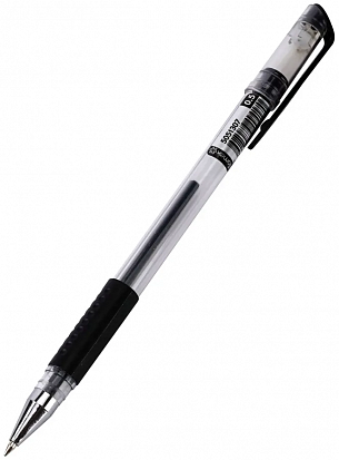 Фото Ручка гелевая "ATTOMEX" 0,5 мм. каучук. держатель, прозрачн корпус, черная (5051307)
