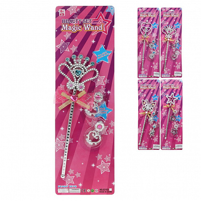 Фото товара Y11618029 Волшебная палочка с украшениями, 3 предмета, блистер, в ассорт.