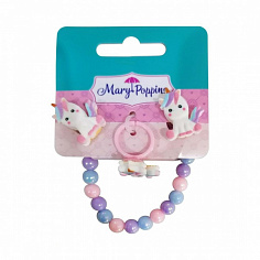 455695 Набор браслет, колечко, клипсы "Жемчужный единорог"