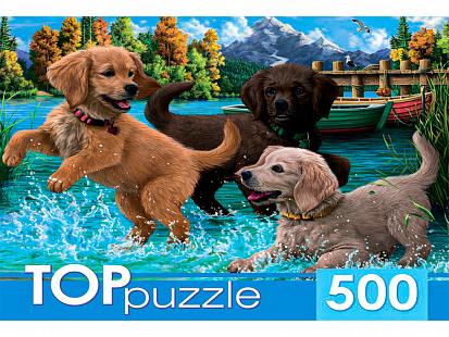 Фото товара ХТП500-6810 TOPpuzzle. ПАЗЛЫ 500 элементов. ХТП500-6810 Игривые щенки