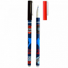 Ручка гелевая пиши-стирай deVENTE "HOCKEY" 0,5 мм, ластик, смен. стержень, 2 диз., синий (5051440)