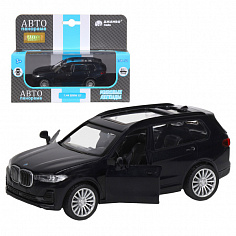 1251256JB ТМ "Автопанорама" Машинка металл. 1:44, .BMW X7, черный, инерция, откр. двери, в/к 17,5*1