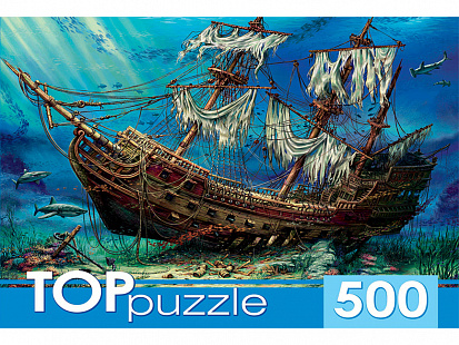 Фото товара ХТП500-4235 TOPpuzzle. ПАЗЛЫ 500 элементов. ХТП500-4235 ЗАТОНУВШИЙ КОРАБЛЬ