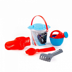 ПОЛЕ66381 Набор Disney/Pixar "Тачки" №4: ведро малое с наклейкой, ситечко-цветок, совок №2, грабельк