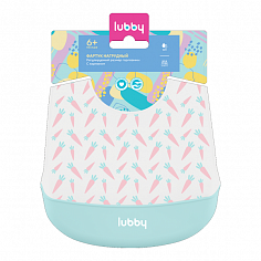 LUBBY27555 арт.27555/12 Фартук нагрудный двуцвет., с принт., от 6 мес., сил.
