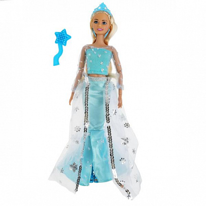 Фото 66001P-F1-S-BB Кукла 29 см София снежная принцесса в голубом платье, расческа в комплекте КАРАПУЗ
