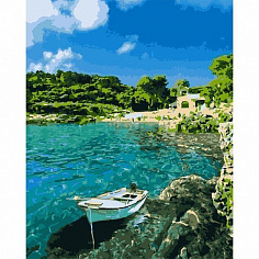 LORI Кпн-215 Картина по номерам на картоне 40*50 см "Голубая лагуна"