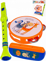 И-4122 Набор музыкальных инструментов -15 "Веселый оркестр" (дудочка, губ.гармошка, бубен) (Арт. И-4