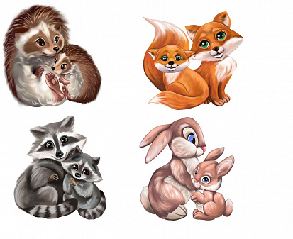 Фото товара MPZCAN29-M Collection ANIMALS. Лес. 4 пазла по 4 детали. 16 деталей. Размер 21,5 х 21,5. Средний раз