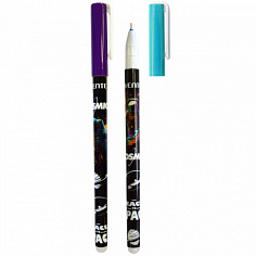 Ручка гелевая пиши-стирай deVENTE "COSMIC" 0,5 мм, ластик, смен. стержень, 2 диз., синий (5051439)