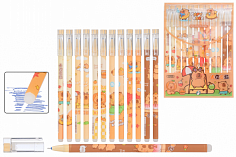 МС-2027 Ручка пиши-стирай гель КАПИБАРА 0,5мм цветной корпус, синяя