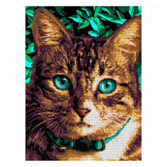 LORI Ам-044 Алмазная мозаика 30*40 см (частичное заполнение) "Изумрудные глаза"