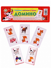 ИН-0277 30. ДОМИНО ПЛАСТИКОВОЕ В ПЛАСТИКОВОМ ФУТЛЯРЕ. ДОМАШНИЕ ЖИВОТНЫЕ И ПТИЦЫ (Арт. ИН-0277)