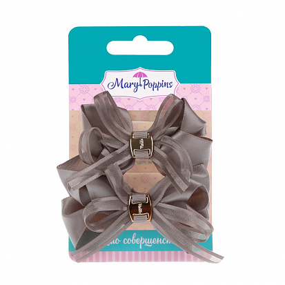 Фото товара 455212 Резинки с бантиком "Замочек" сер., 2 шт., 7,5*4 см.