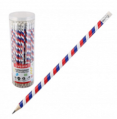Д-5032333 Карандаш графитный deVENTE Триколор HB, с ластиком, запечатка в цветах флага РФ
