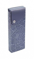Пенал deVENTE "School" 20x7,4x2,7 см, прямоугольный, выдвижной, на кнопке, пластик, синий (7025321)
