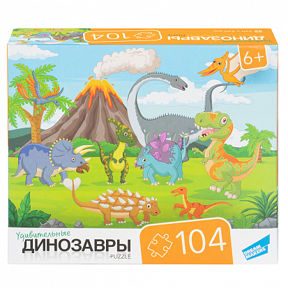 Фото RI1002 Игра детская настольная "104 Динозавры"