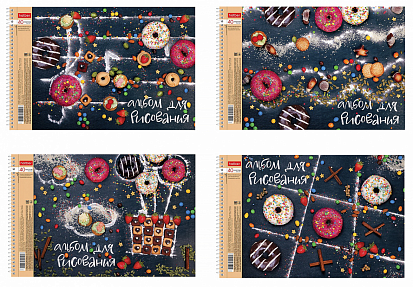 Фото товара Альбом для рисования ХАТБЕР А4 40 листов "SWEET MOMENTS", спираль (40А4Всп) (067877)