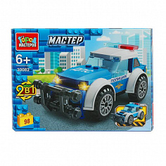30082-JS Конструктор полицейская машина 2в1, 98 дет. Город мастеров