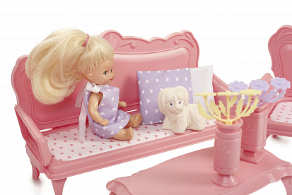 Фото О-1528 Мебель для кукол "Маленькая принцесса" (нежно-розовая)