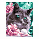 миниатюра LORI Кпн-305 Картина по номерам на картоне 40*50 см "Котик в цветах"