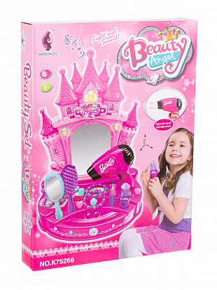 Фото товара 1914939 Набор "Модница" (туалетный столик, аксессуары, фен на бат.), звук. и свет. эффекты, в/к 44,7
