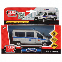 SB-18-18-P-WB Машина металл FORD Transit полиция 12см, открыв. двери, инерц. в кор. Технопарк