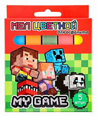 Ц-77055 Мел цветной 5шт. My Game для асфальта JUMBO карт. упак.