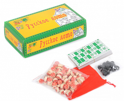 Фото IT103571 Настольная игра "Лото" с маленькими деревянными бочонками, в коробке 18*10*5 см