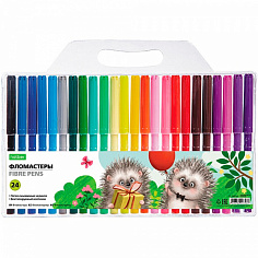 Х-FP_080549 Фломастеры 24 цв. "ECO" -Хорошо быть ежиком- в блистере с европодвесом