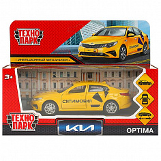 OPTIMA-12TAX-CITI Машина металл KIA OPTIMA СИТИМОБИЛ 12 см, двер, баг, инерц, желтый, кор. Технопарк