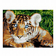 миниатюра Ам-057 Алмазная мозаика 30*40 см (полное заполнение) "Голубоглазый тигрёнок"