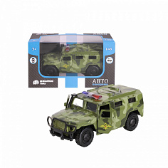 1200079 ТМ "Автопанорама" Машинка металлическая, 1:43, цвет хаки, инерция, в/к 14,5*6,7*7,7 см