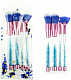 миниатюра 1toy Т21693 Lukky набор из 4 кистей для нанесения макияжа с подвижными кристалликами в ручках, голуб