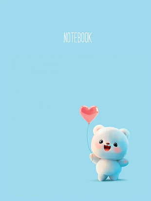 MyArt. БЛОКНОТ в клетку Милашки. Белый медвежонок фото